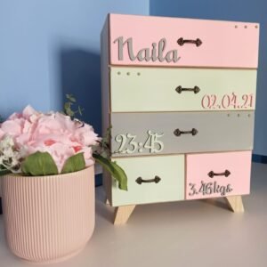 Wooden Chest with 5 drawers - Boy/ Girl