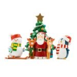 Christmas Set (Tree, Penguin, Santa with Reindeers and Snowman)
