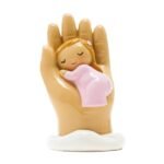 Guardian Angel with baby in hand (pink clothes)