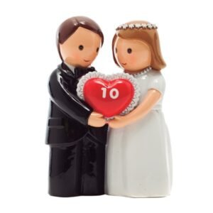 Bride and Groom with Red Heart "10"