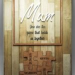 Hanging Board Sign - Mum... including Kids Names - 21x29.7x1cm