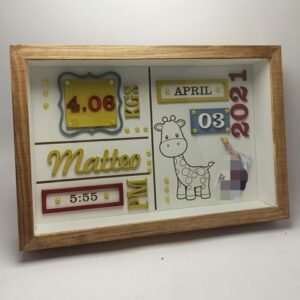 Baby Box Frame with Glass - Giraffe Theme