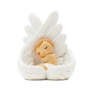 Guardian Angel lying on feathers