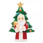 Santa holding baby Jesus with Christmas Tree