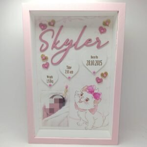 Baby Box Frame with Glass - Marie the Cat Theme