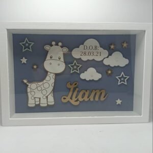 Baby Box Frame with Glass - Giraffe Theme 2