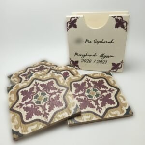 Printed Square Coaster Set x6