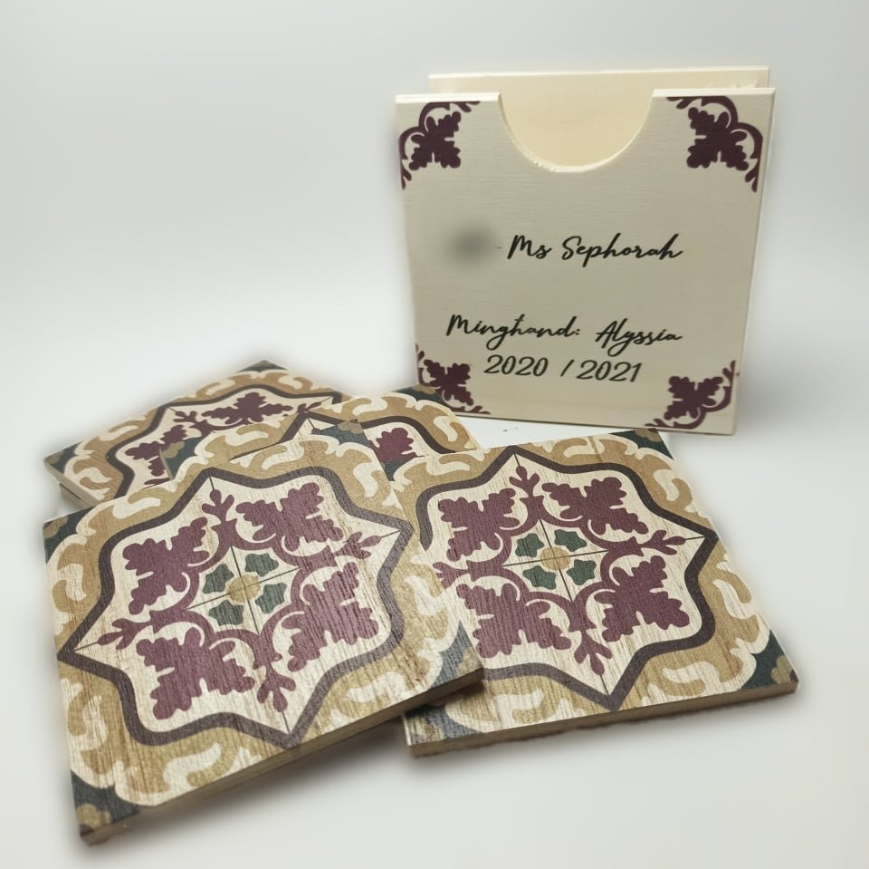 Printed Square Coaster Set x6
