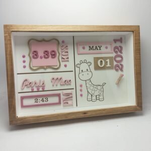 Baby Box Frame with Glass - Giraffe Theme 3