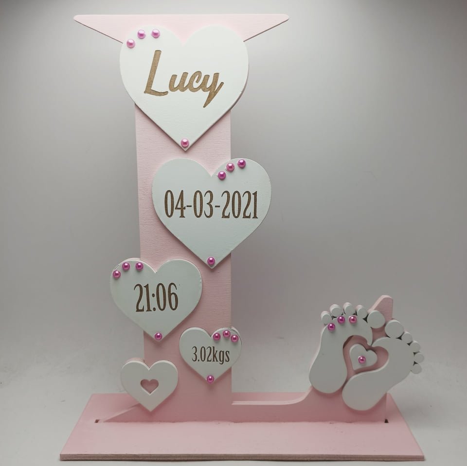 Standing Initial - Footprints & Hearts (Girl) - Image 14