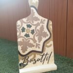Wooden kitchen board and table holder - 21x41x1.2cm