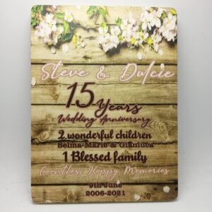 Personalised Hanging Sign - Anniversary Theme -  21x29.7cm