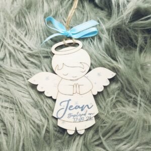 Print on Wooden Angel - Boy - 9.6x10