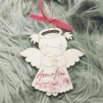 Print on Wooden Angel - Girl - 9.6x10