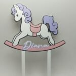 Wooden Cake Topper - Rocking Horse Theme