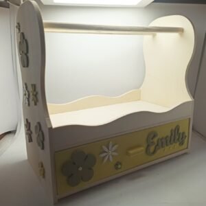 Personalised Hair Accessories Organiser - Mustard & Grey