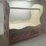 Personalised Hair Accessories Organiser - Gold, Pink & White Flowers