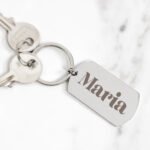 Stainless Steel Keychain - Rectangle - Engraved - 28x50mm