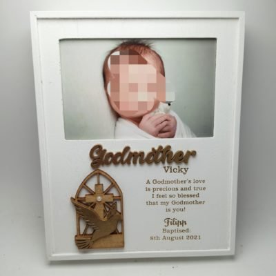 White Frame - Godmother/Godfather/Name - White
