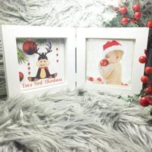 Foldable 1st Christmas Wooden Frame - 17x17x2.5cm