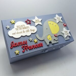 Keepsake Box - 20.5x11x9cm - Elephant Theme Boy 2