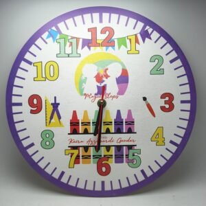 Personalised Printed Clock - Crayons Theme 2