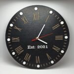 Personalised Engraved Black Clock - Roman Numbers