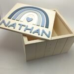 Keepsake Wooden Box - 18x18x11cm - Rainbow Theme 2