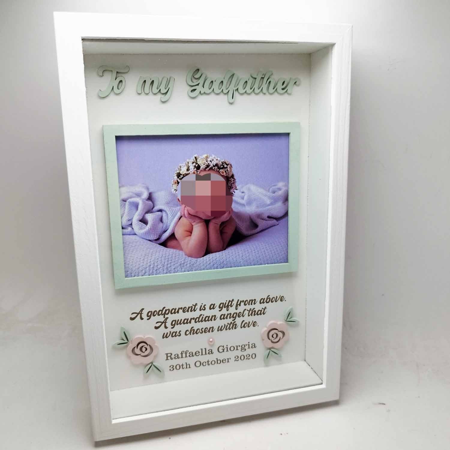 Box Frame with Glass - God Father/God Mother/Parrinu/Parrina - Image 2