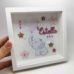 Square Frame with Glass - Elephant Theme