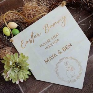 Wooden Personalised Easter Sign