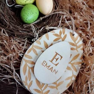 Wooden Personalised Easter Egg