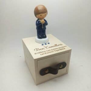 Holy Communion Boy on Wooden Box