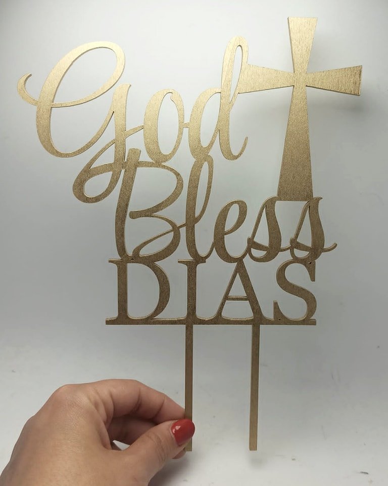 Wooden Cake Topper – Holy Communion