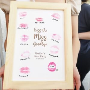 Kiss the Miss Goodbye - Hen Party Guestbook Frame