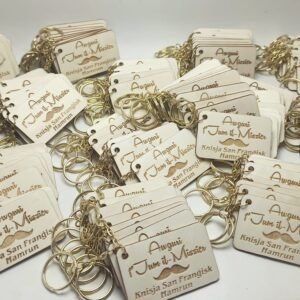 Wooden Engraved Keychains - Awguri f'Jum il-Missier