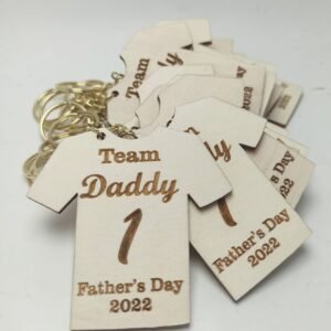 Wooden Engraved Keychains - Team Daddy