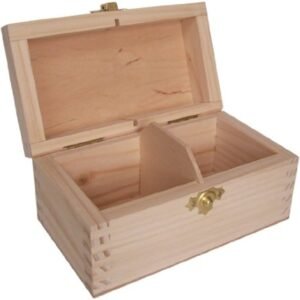 Wooden tea box 2-compartments