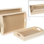 Set of 3 Wooden Trays