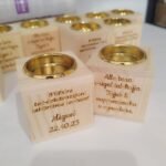 Candlestick Wood Holder - Engraving 6x6x6cm