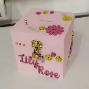 Money box with flower circle