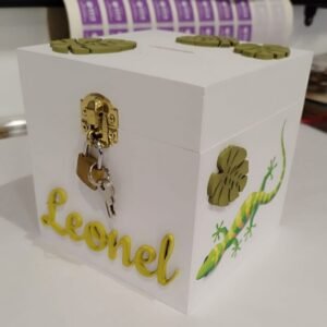 Money box with lock - Lizard Theme