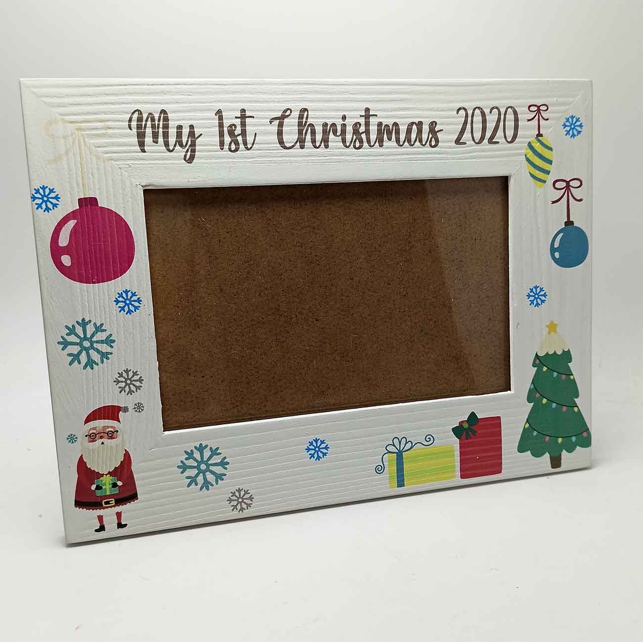 1st Christmas Printed Wooden Frame