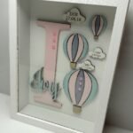 Baby Box Frame with Glass - Hot Air Ballon Theme