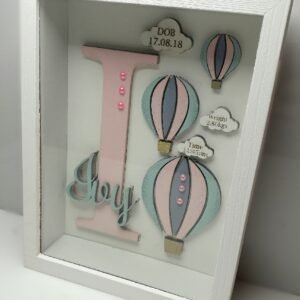 Baby Box Frame with Glass - Hot Air Ballon Theme