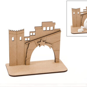 CHRISTMAS HUT F/ NATIVITY 12.4X10.9X0.3CM MDF