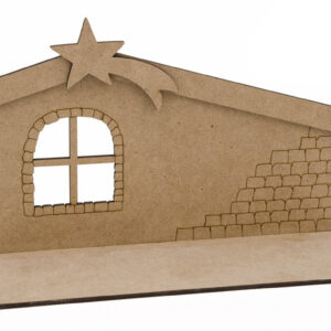 CHRISTMAS CRIB 26X13X0.3CM MDF W/BASE 23.4X7.9X0.3CM