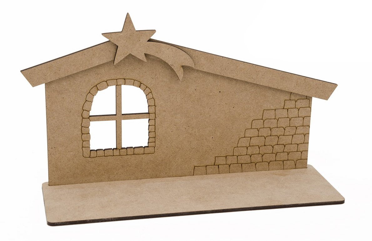 CHRISTMAS CRIB 26X13X0.3CM MDF W/BASE 23.4X7.9X0.3CM - Image 2