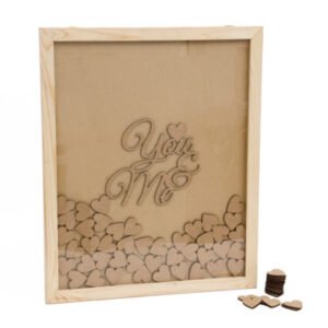 FRAME 45X55X1.8CM W/GLASS + YOU&ME + 100 HEARTS 4X4CM