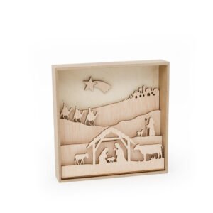 FRAME 20X20X4.5X0.9CM W/NATIVITY FAMILY